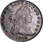 1802/1 Draped Bust Silver Dollar. BB-234, B-3. Rarity-3. Wide Date. EF-40 (PCGS).