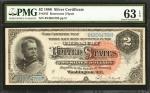 Fr. 242. 1886 $2 Silver Certificate. PMG Choice Uncirculated 63 EPQ.