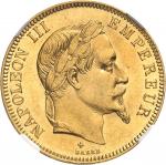 FRANCE Second Empire / Napoléon III (1852-1870). 100 francs tête laurée 1869, BB, Strasbourg.