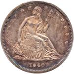 1840 Liberty Seated Half Dollar. Small letters (reverse of 1839). PCGS MS65