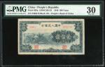 1949年一版人民币200元「割稻」，PMG30 （有墨）