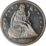 1868 Liberty Seated Silver Dollar. Proof-64 Cameo (PCGS).