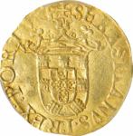 PORTUGAL. 500 Reis (Cruzado), ND (1557-78). Lisbon Mint. Sebastian I. PCGS Genuine--Scratch, AU Deta