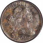 1803 Draped Bust Cent. S-258. Rarity-1. Small Date, Large Fraction. AU-50 Light Granularity, Cleaned