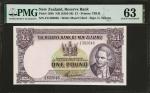 NEW ZEALAND. The Reserve Bank of New Zealand. 1 Pound, ND (1955-56). P-159b. PMG Choice Uncirculated