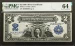 Fr. 251. 1899 $2 Silver Certificate. PMG Choice Uncirculated 64.
