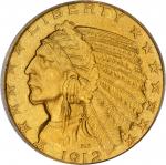 1912 Indian Half Eagle. JD-1, the only known dies. Rarity-4. Proof-66 (PCGS). OGH. CAC.