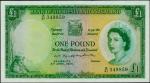 RHODESIA & NYASALAND. Bank of Rhodesia and Nyasaland. 1 Pound, 8.4.1960. P-21a. PMG New 67 EPQ.