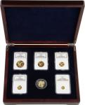 Peoples Republic of China. Five-piece Lunar Premium gold Panda gold Set and Silver Medal 2008, Lunar