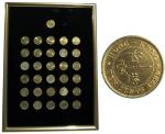 Hong Kong, a complete set of brass 10 cents from 1955 to 1980, including the Heaton mint varieties, 