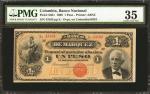 COLOMBIA. Banco Nacional - Overprinted on Banco de Márquez. 1 Peso. 1899. P-S651. PMG Choice Very Fi