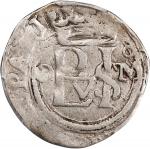MEXICO. Cob 1/2 Real, ND (1572-89)-O Mo. Mexico City Mint. Philip II. PCGS VF-30.