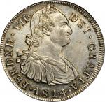 COLOMBIA. 1814/3-JF 8 Reales. Popayán mint. Ferdinand VII (1808-1833). Restrepo 120.7. AU-58 (PCGS).