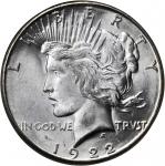 1922-S Peace Silver Dollar. MS-65 (NGC).