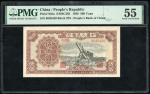 1949年中国人民银行第一版人民币伍百圆“起重机”，编号IX VII VIII 8649430，PMG 55，悦目美品