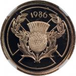 1986年英国精铸金币3枚一组，包括1/2索维林，1索维林及2镑（英联邦运动会），分别评NGC PF70 Ultra Cameo，PF69 Ultra Cameo及PF69 Ultra Cameo，附