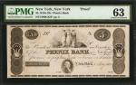 New York, New York. Phenix Bank. 1810s-20s $5. PMG Choice Uncirculated 63. Proof.