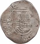 MEXICO. Cob 8 Reales, ND (1634-65)-Mo P. Mexico City Mint. Philip IV. PCGS Genuine--Scratch, VF Deta