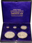 Original presentation case for a set of five 1915 Panama-Pacific Commemorative Coins. Very Fine.