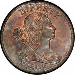 1802 Draped Bust Cent. Sheldon-234. Rarity-3. Mint State-67 RB (PCGS).