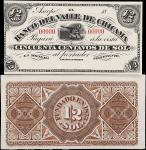 PERU. Lot of (2). Banco del Valle de Chicama. 1/2 Sol, 18xx. P-S422p. Front & Back Proofs. Uncircula