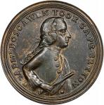 1758 Boscawen at Louisbourg Medal. Betts-406. Pinchbeck, 37.5 mm. AU-55 (PCGS).