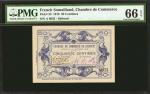 FRENCH SOMALILAND. Chambre de Commerce de Djibouti. 50 Centimes, 1919. P-23. PMG Gem Uncirculated 66