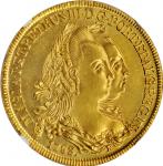 BRAZIL. 6400 Reis, 1783-R. Rio de Janeiro Mint. Maria I and Pedro III. NGC Unc Details--Cleaned.