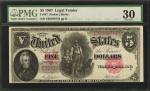 Fr. 87. 1907 $5 Legal Tender Note. PMG Very Fine 30.