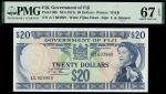 x Reserve Bank of Fiji, 20 dollars, ND (1971), serial number A/1 603969, also including 2, 1 (2) dol