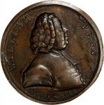 1718 (1775) William Penn / By Deeds of Peace Medal. As Betts-531. Joined Copper Shells. About Uncirc