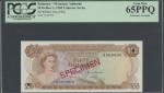  Bahamas Monetary Authority, collectors series specimen $50, 1968, serial number A000000, brown, Que