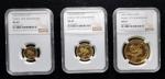 1996年熊猫金币发行15周年纪念金币全套3枚 NGC MS 69