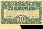 DENMARK. Danmarks Nationalbank. 10 Kroner, 1947. P-37. About Uncirculated.