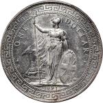1897B大英帝国贸易银币，PCGS Genuine - AU Details ，有清洗