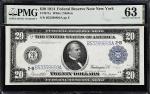 Lot of (4). Fr. 971a. 1914 $20 Federal Reserve Notes. New York. PMG Choice Uncirculated 63 & 64. Con