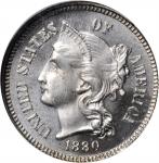 1880 Nickel Three-Cent Piece. Proof-65 (NGC).