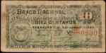 COLOMBIA. Banco Nacional de Colombia. 10 Centavos, 1885. P-181. Fine.