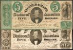 T-33 & T-34. Confederate Currency. 1861 $5. Very Fine. Lot of (2).