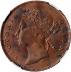 1900年海峡殖民地1分。STRAITS SETTLEMENTS. Cent, 1900. London Mint. Victoria. NGC MS-61 Brown.
