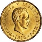 CUBA. 5 Pesos, 1915. Philadelphia Mint. NGC MS-63+.