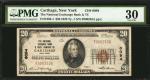 Carthage, New York. 1929 Ty. 1 $20 Fr. 1802-1. The National Exchange Bank. Charter #6094. PMG Very F