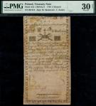 Kingdom of Poland, Bilet Skarbowy, Treasury Note, 5 zlotych, 8 June 1794, serial number 912 (Pick A1