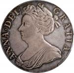 GREAT BRITAIN. Crown, 1708 Year SEPTIMO. London Mint. Anne. PCGS AU-58.