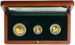 2007年库克岛蛇年金币一组3枚，15, 30及60元，共重17.5克，连盒及证书，编号2916