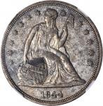 1844 Liberty Seated Silver Dollar. AU-55 (NGC).