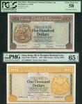 Hong Kong & Shanghai Banking Corporation, $500, 31 March 1981, serial number X776197 and $1000, 31 M