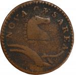 1786 New Jersey Copper. Maris 24-P, W-4965. Rarity-2. Narrow Shield, Curved Plow Beam. VG-8 (PCGS).