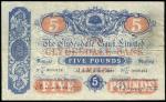 Clydesdale Bank Limited, ｣5, 15 October 1941, serial number Y2/N 0000424, blue and white, value and 