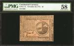 CC-12. Continental Currency. November 29, 1775. $2. PMG Choice About Uncirculated 58.